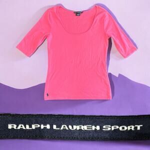 Y2K Ralph Lauren Sport‎ | VTG Womens Pink 3/4 Sleeve | Size L